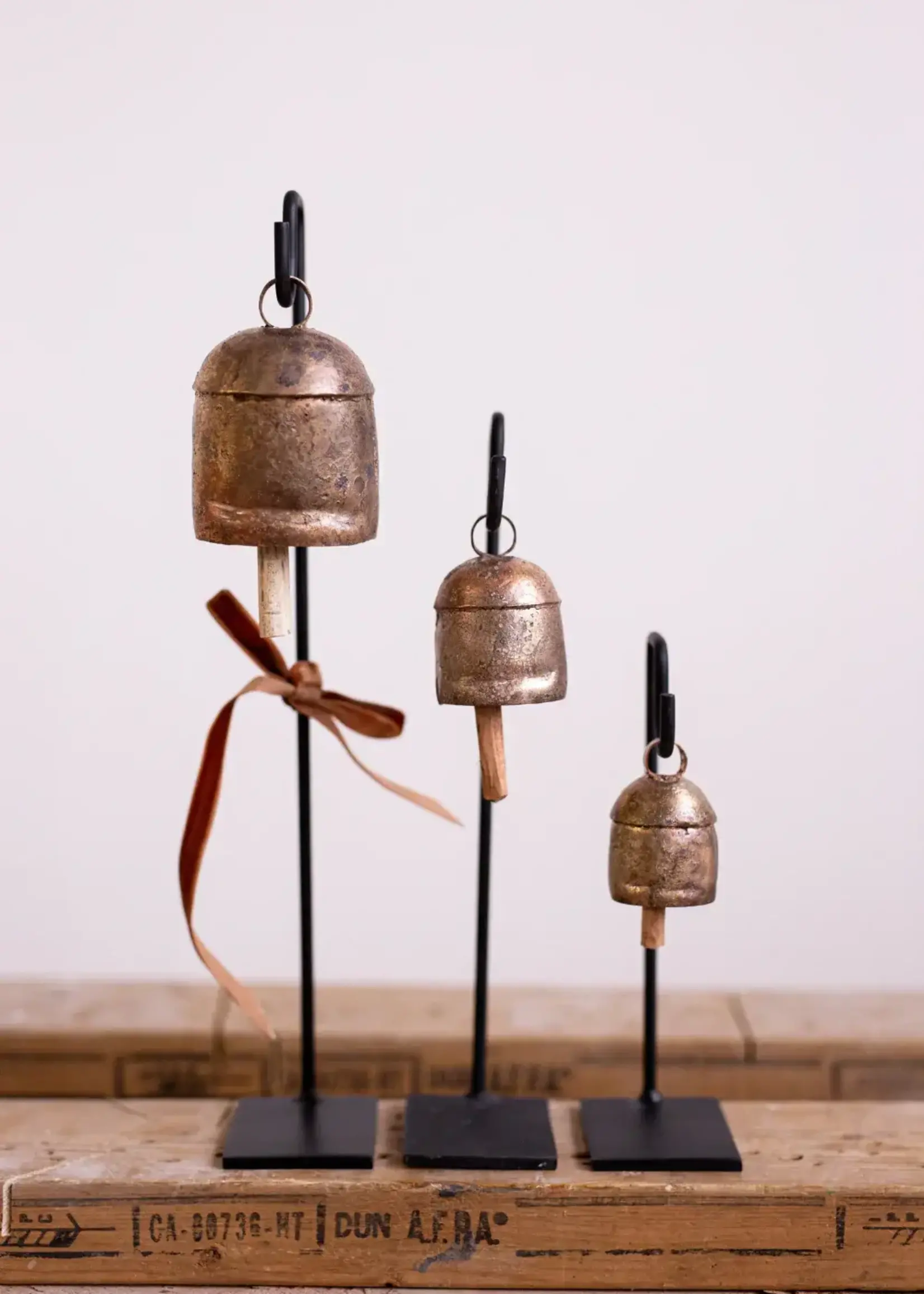 LUXE B CO SET of 3, Vintage Inspired Iron Bell Stands