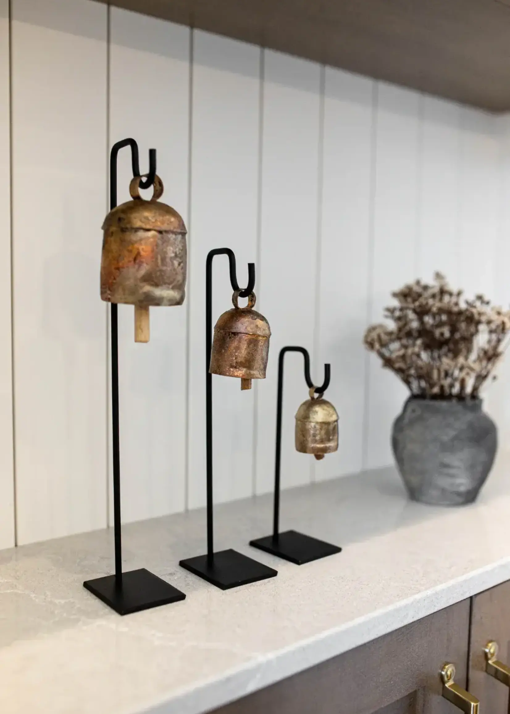 LUXE B CO SET of 3, Vintage Inspired Iron Bell Stands