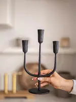 LUXE B CO Iron 3 Arm Candelabra