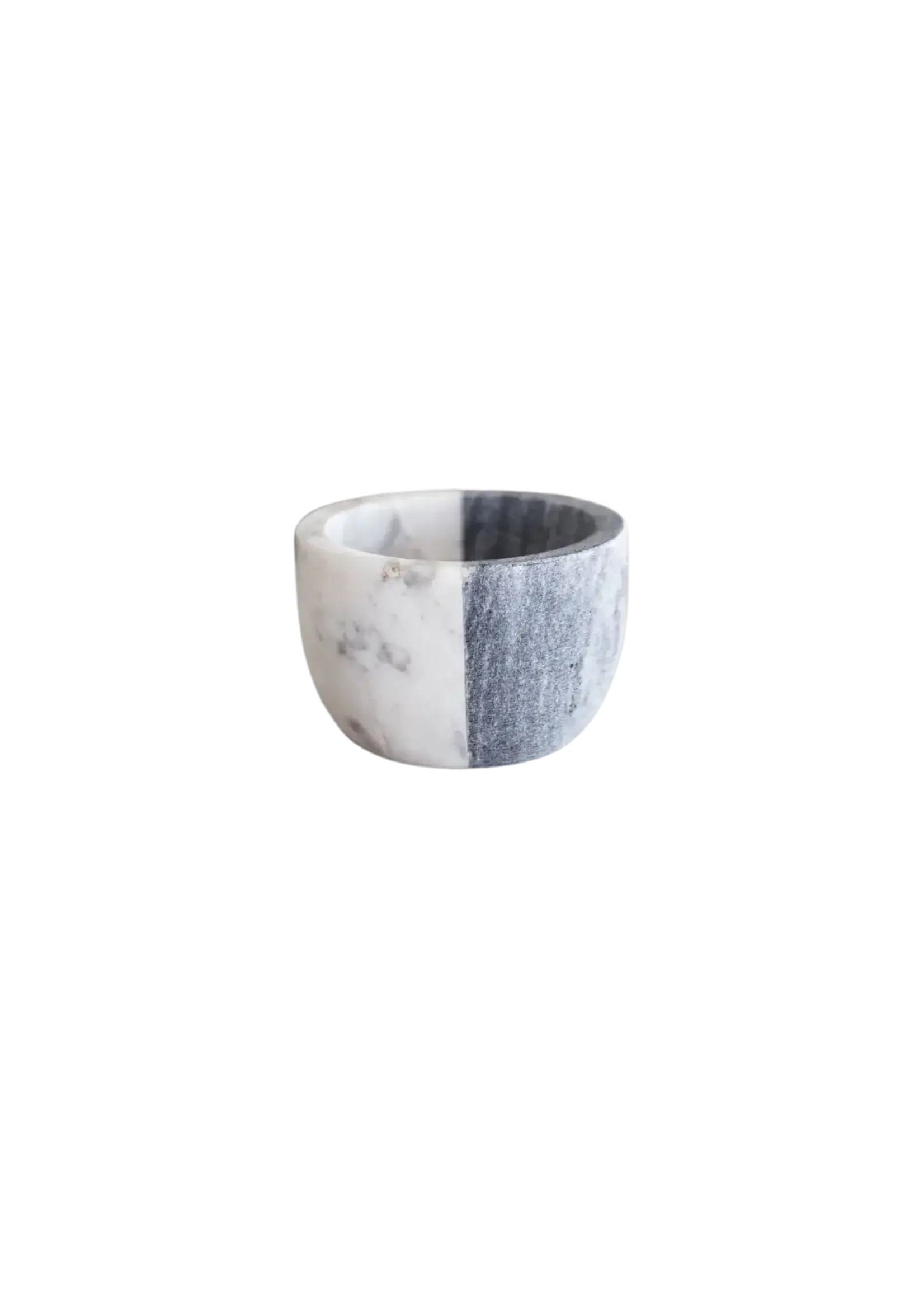 LUXE B CO White & Grey Marble Color Block Bowl