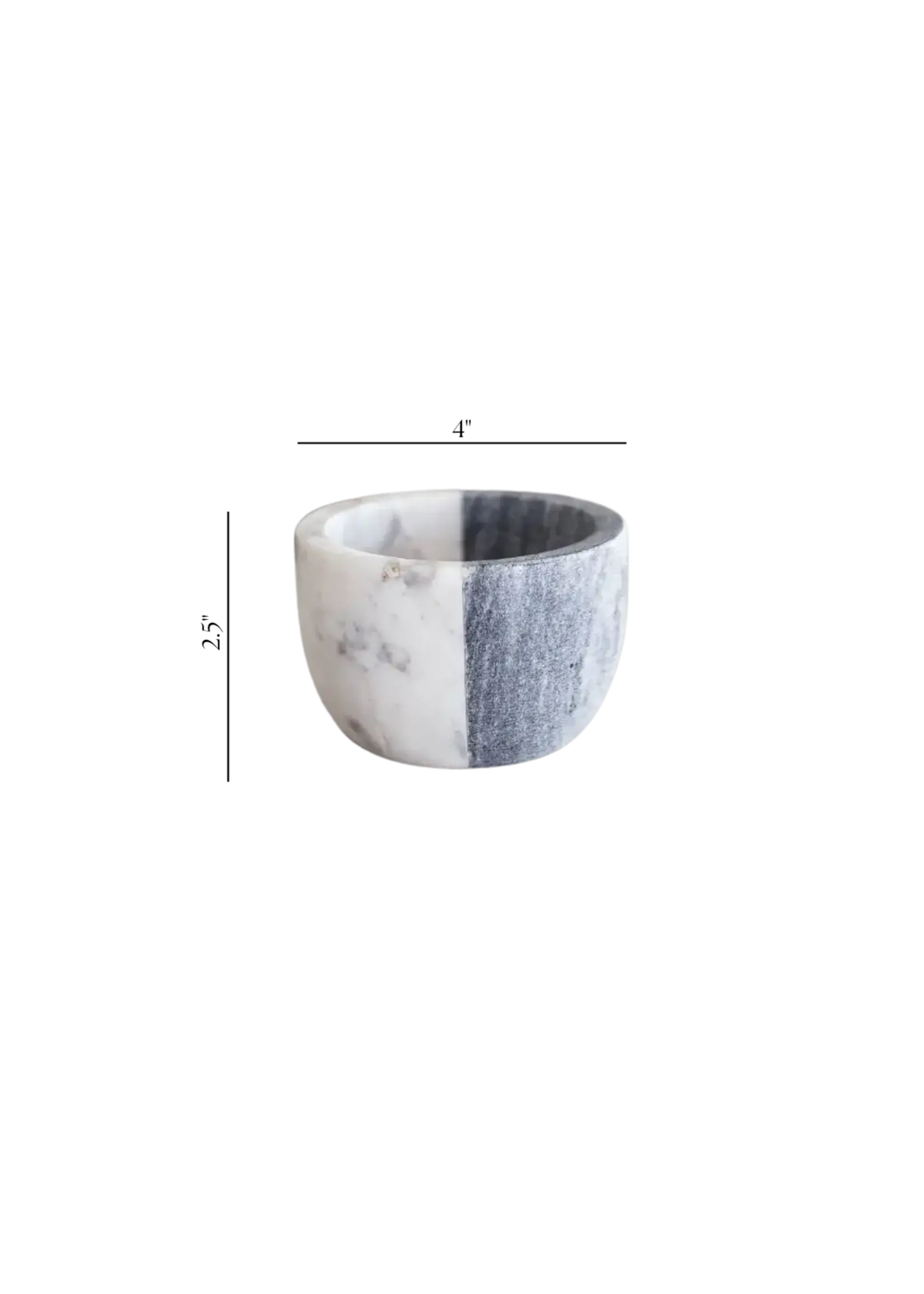 LUXE B CO White & Grey Marble Color Block Bowl