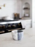 LUXE B CO White & Grey Marble Color Block Bowl