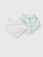 LOULOU LOLLIPOP Muslin Bandana Bib Set - Painterly Seahorse