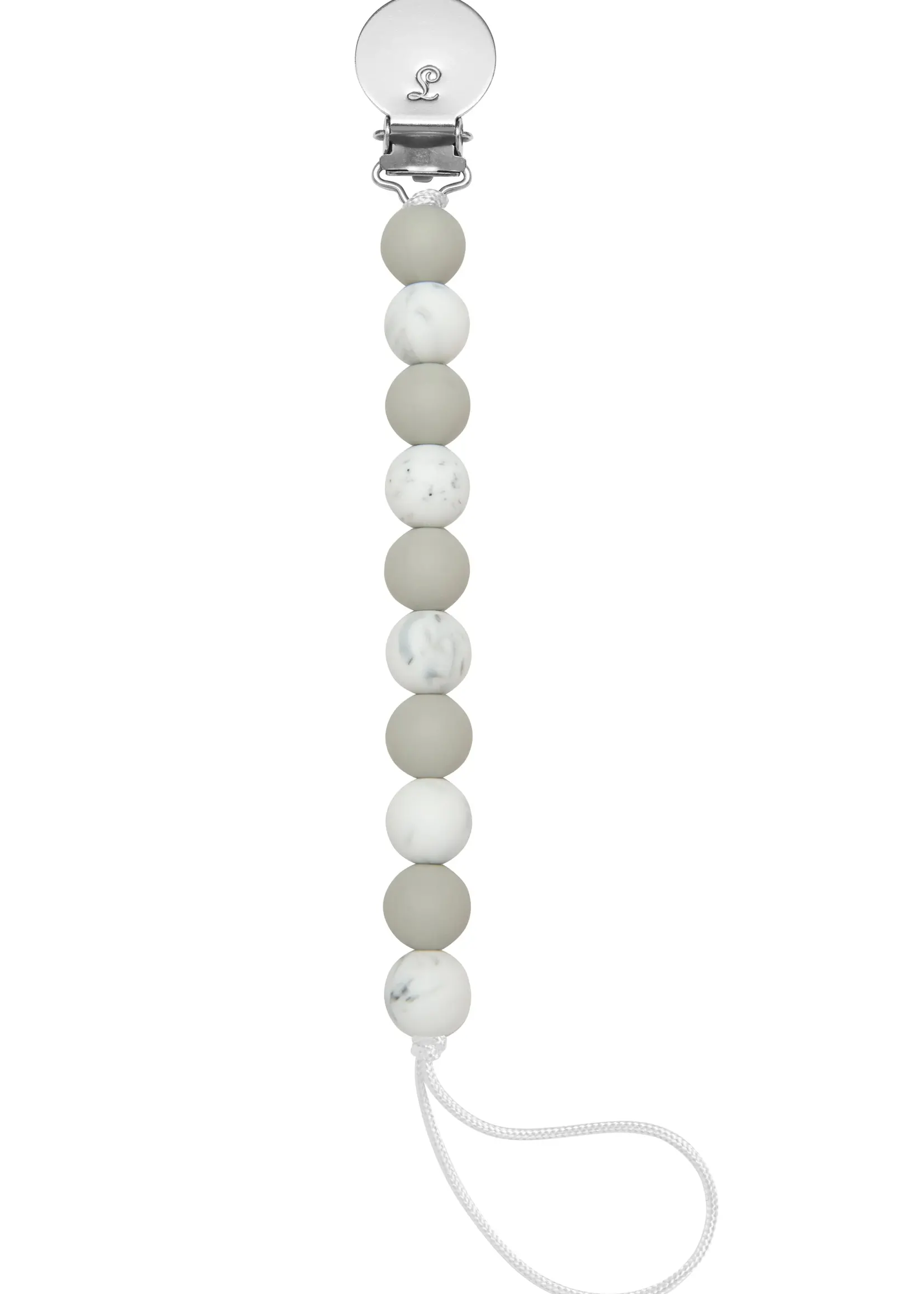 LOULOU LOLLIPOP Lolli Silicone Pacifier Clip - Marble Grey