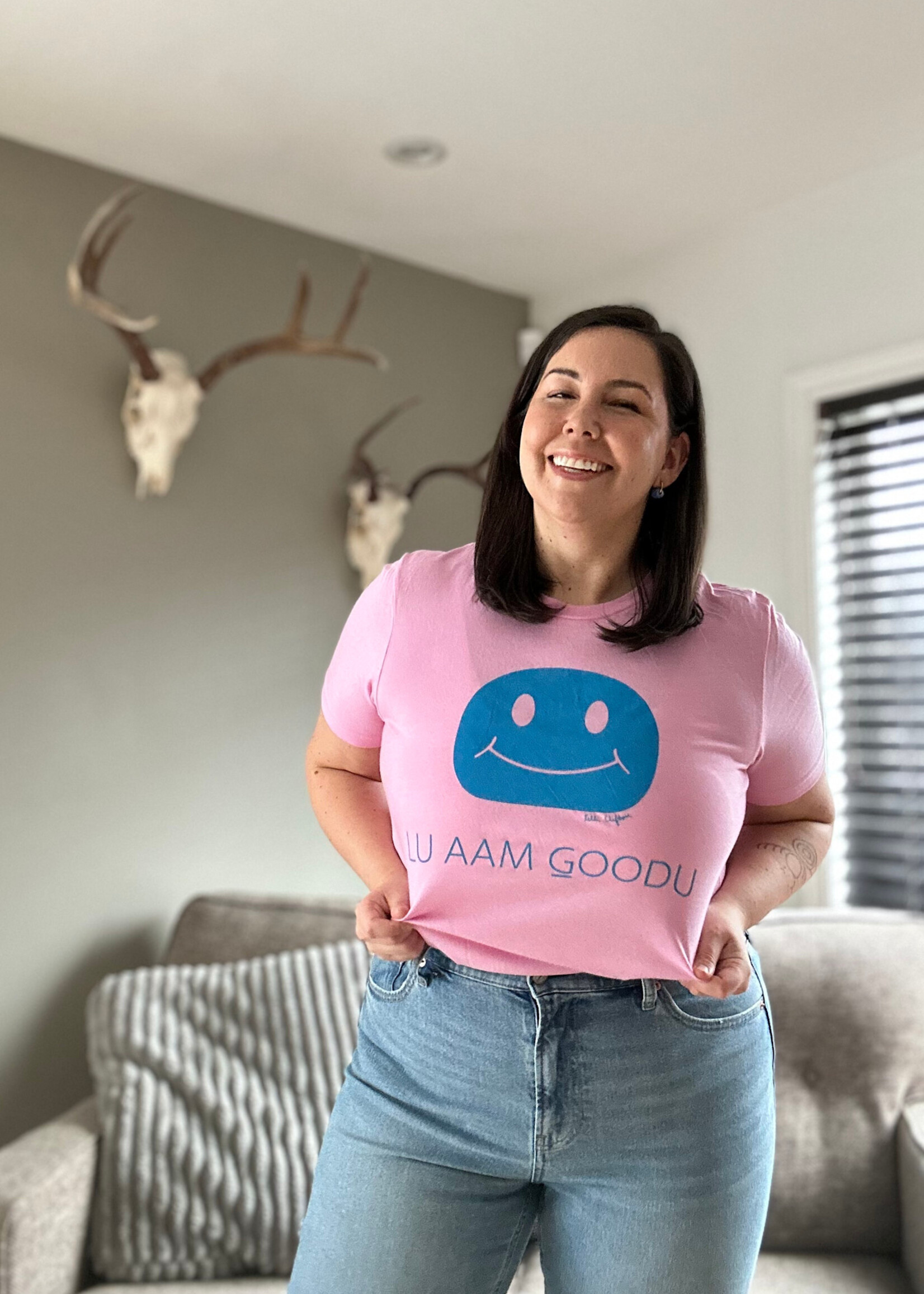 Kelli Clifton LU AAM GOODU, (I’m Happy) Unisex Tees by Kelli Clifton