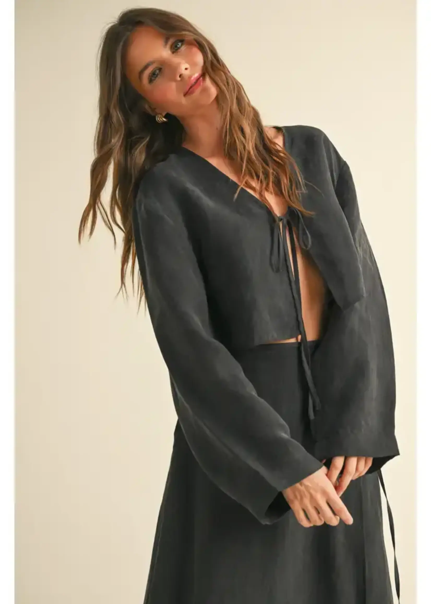 MIOU MUSE Tie Front Top