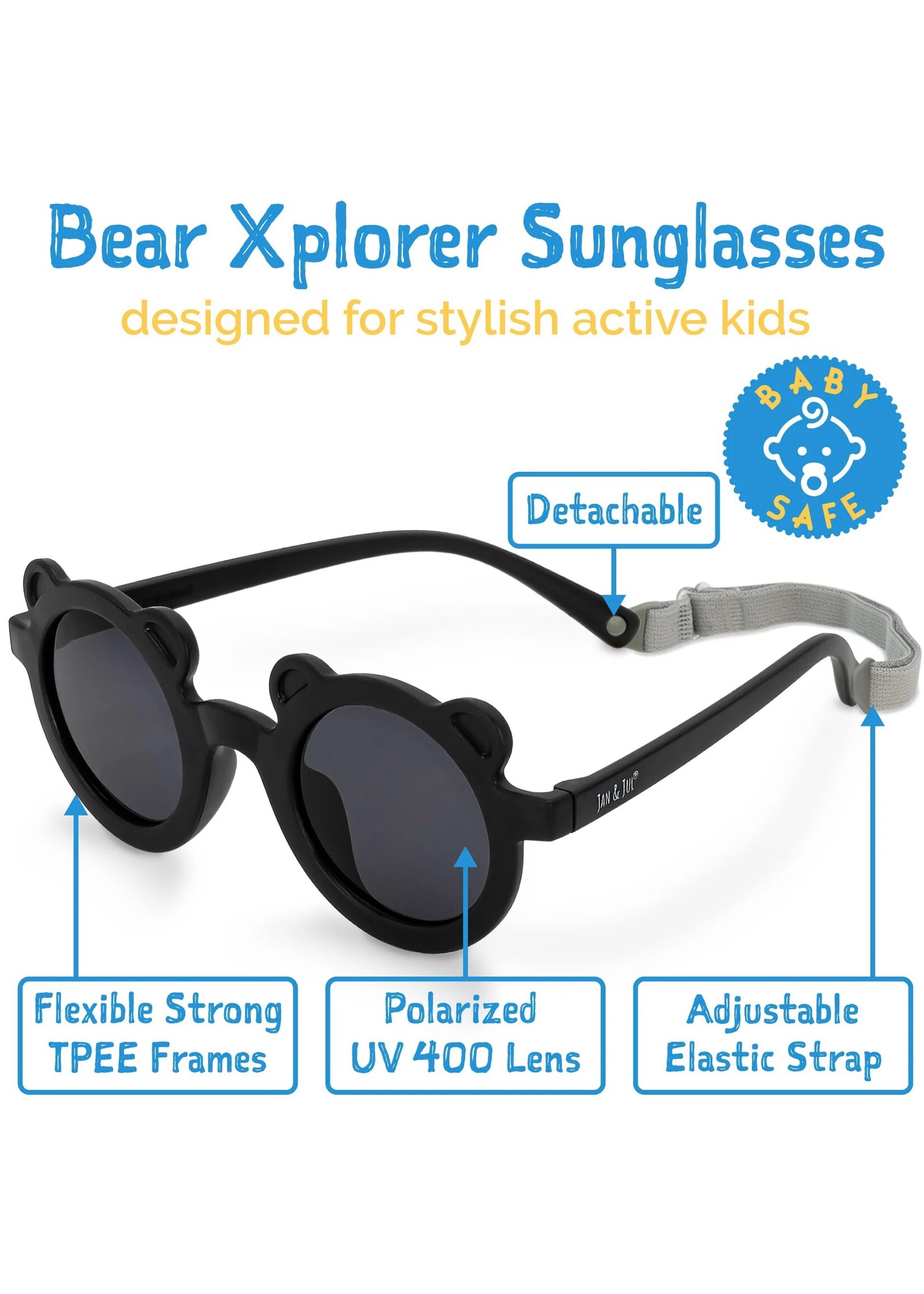 JAN & JUL Kids Polarized Bear Sunglasses