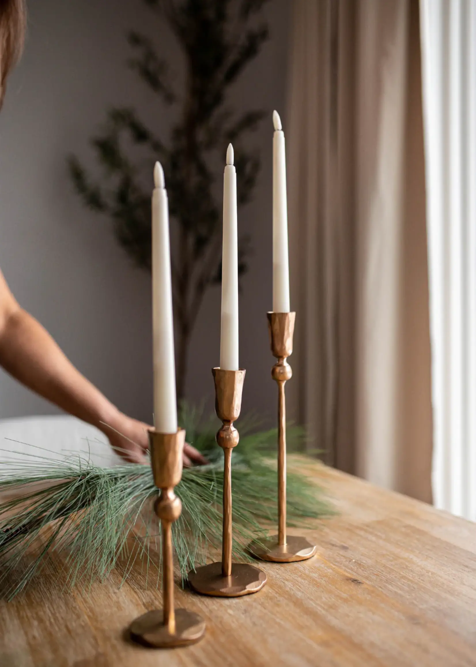 LUXE B CO GOLD IRON candle stick holders