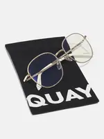 QUAY JEZABELL Textured Blue Light Glasses, GOLD