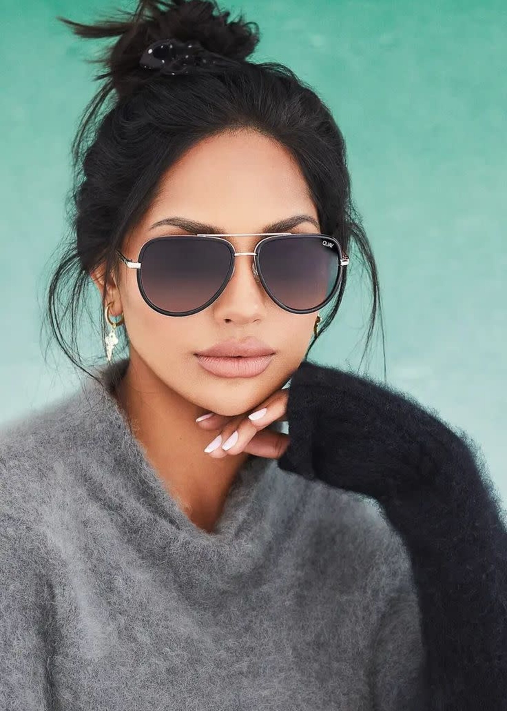 QUAY ALL IN MINI, polarized sunglasses - Black/Smoke