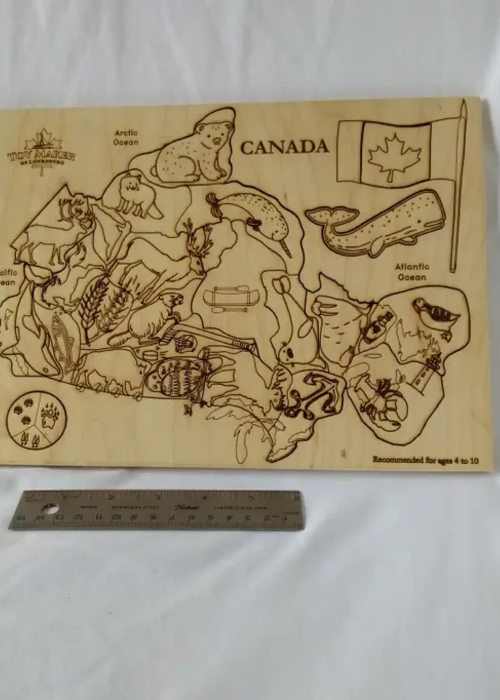 LeBLANC finds Kids Canada Map Puzzle with Native Animals