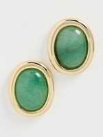 LUV AJ Sunset Stone Studs - Green/ Gold