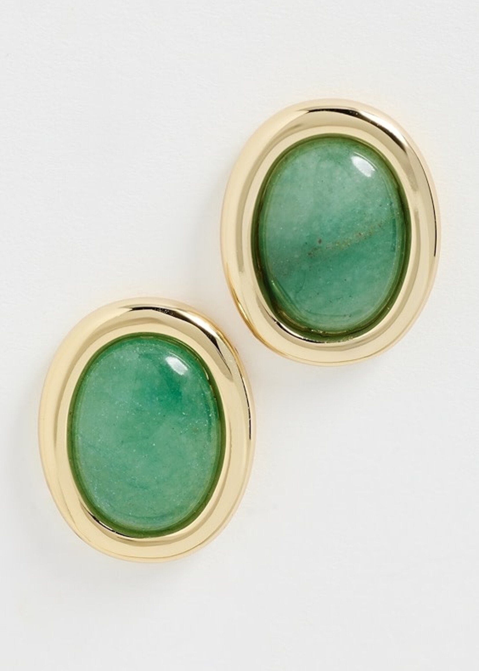 LUV AJ Sunset Stone Studs - Green/ Gold