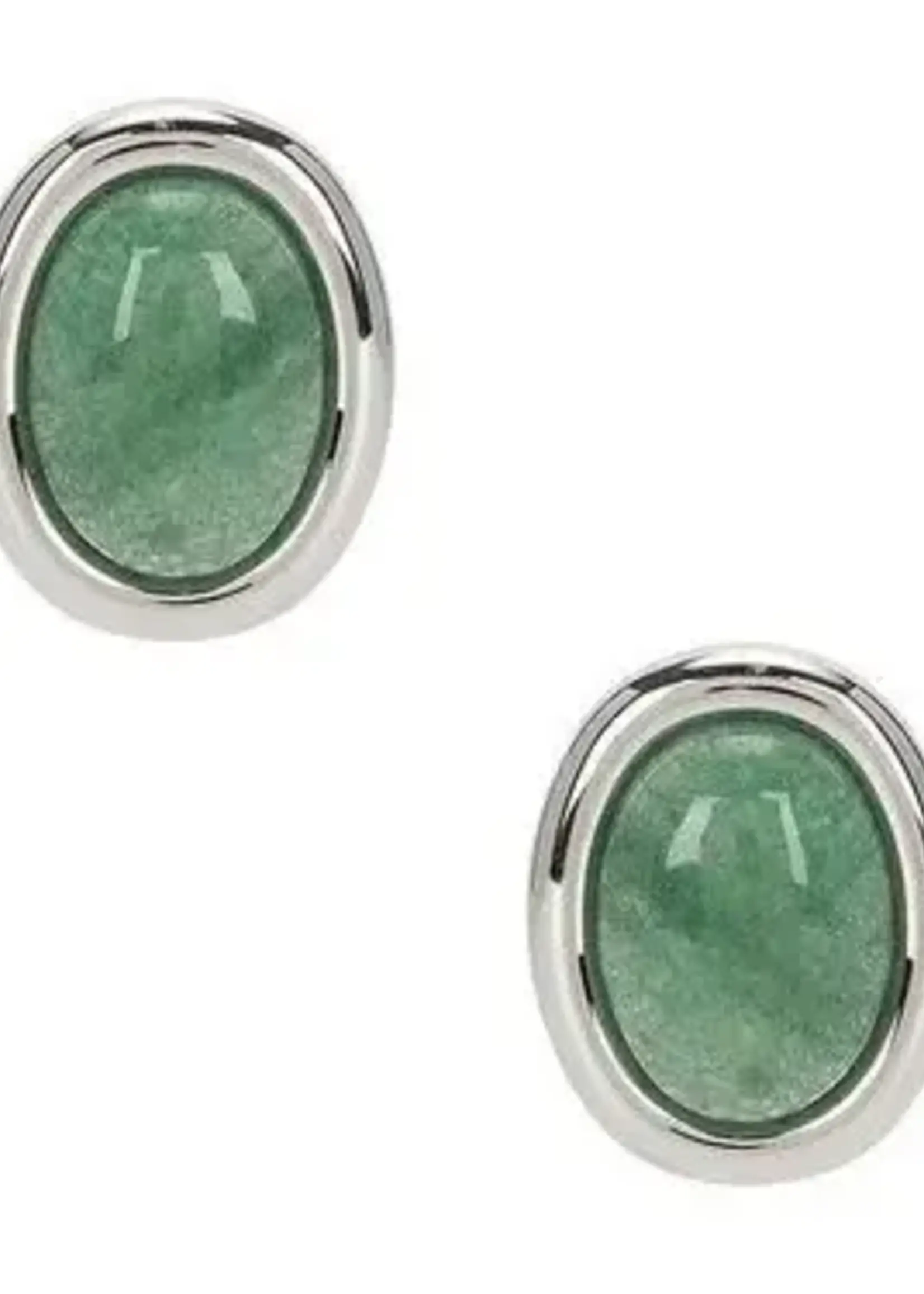 LUV AJ Sunset Studs - Silver/ Green
