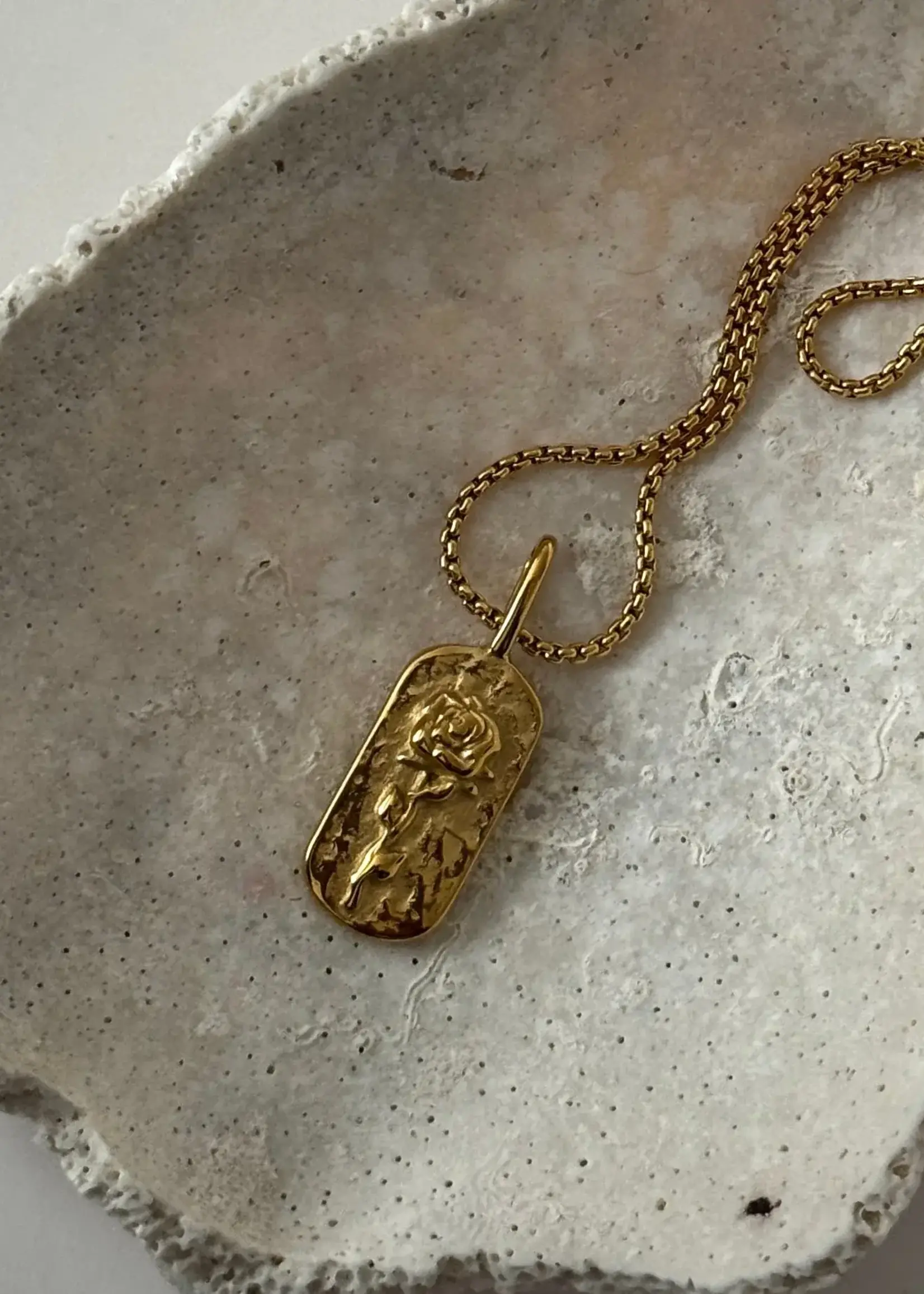 NAMASTE JEWELRY Rose Necklace- Gold