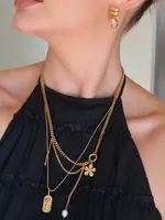 NAMASTE JEWELRY Rose Necklace- Gold