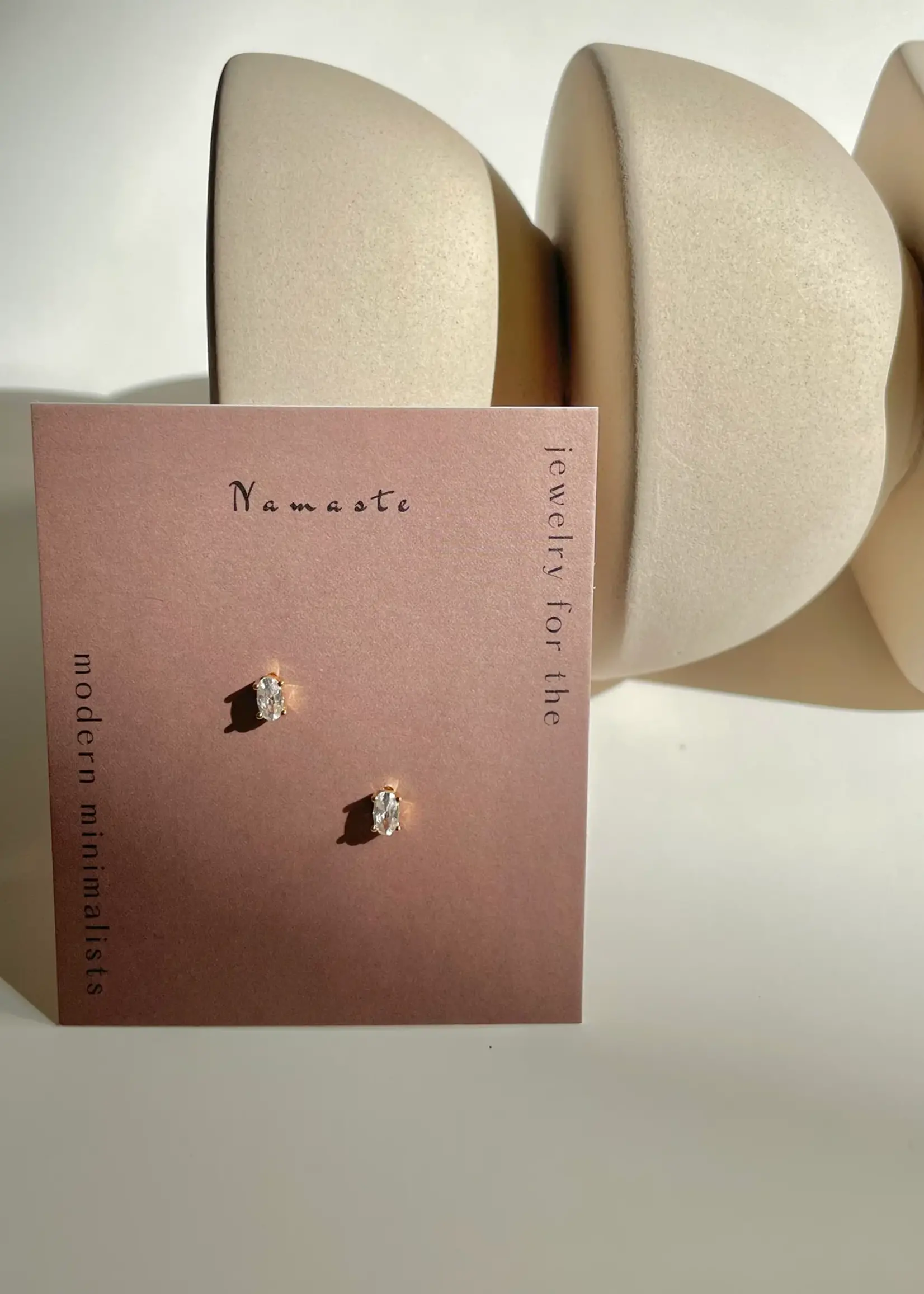 NAMASTE JEWELRY Oval Mini Stone Studs