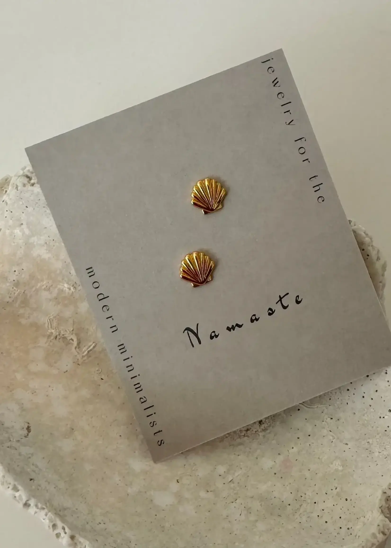 NAMASTE JEWELRY Shell Studs - GOLD
