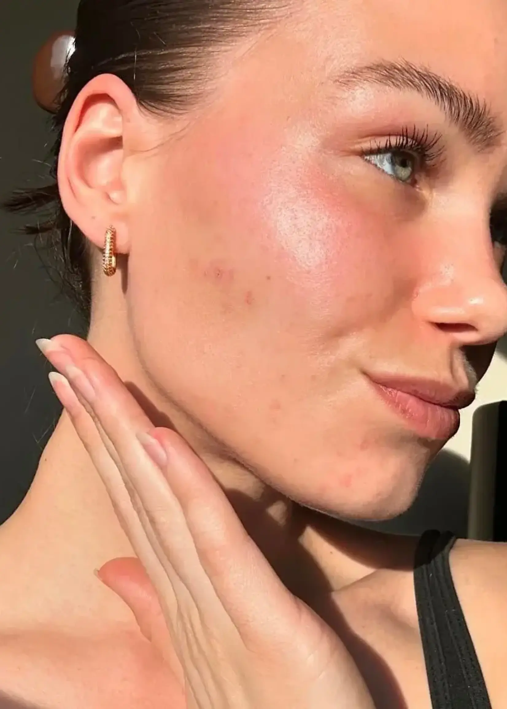 NAMASTE JEWELRY Rectangle Stone Earrings - Gold with White Stone