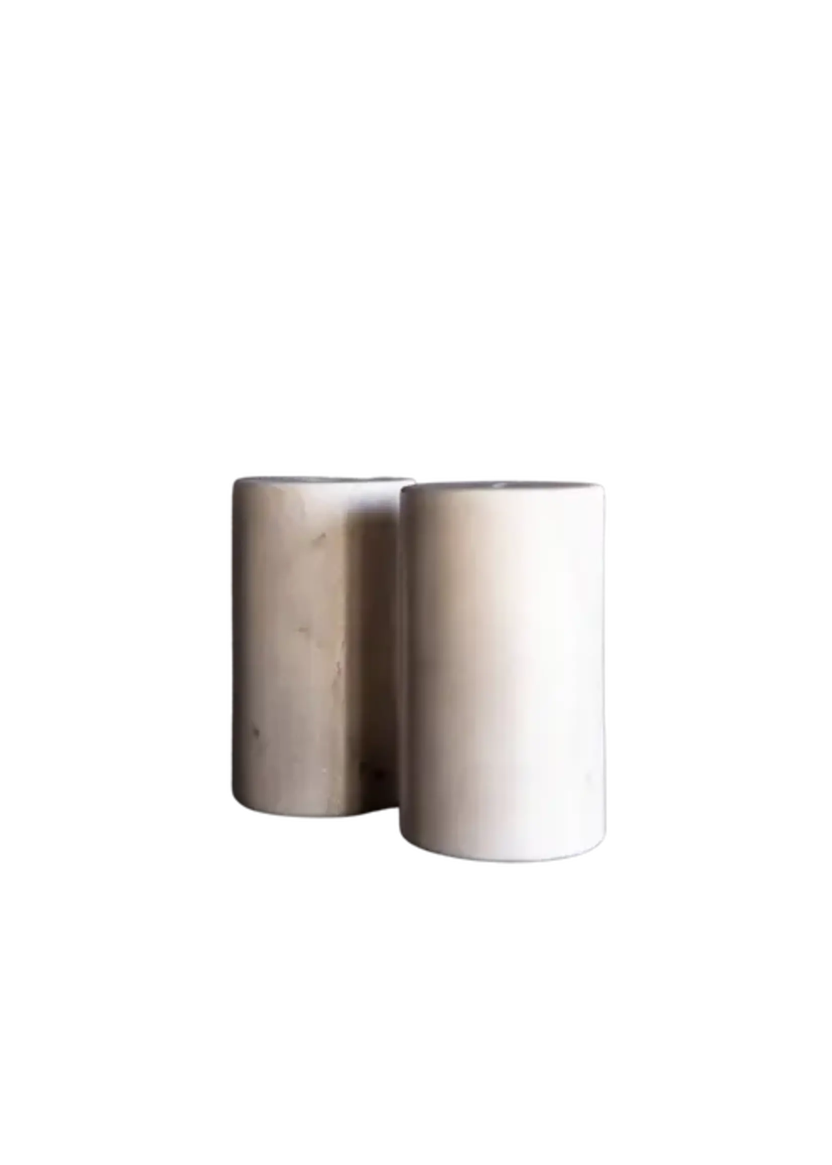 LUXE B CO White Marble Salt & Pepper Shakers (set of 2)
