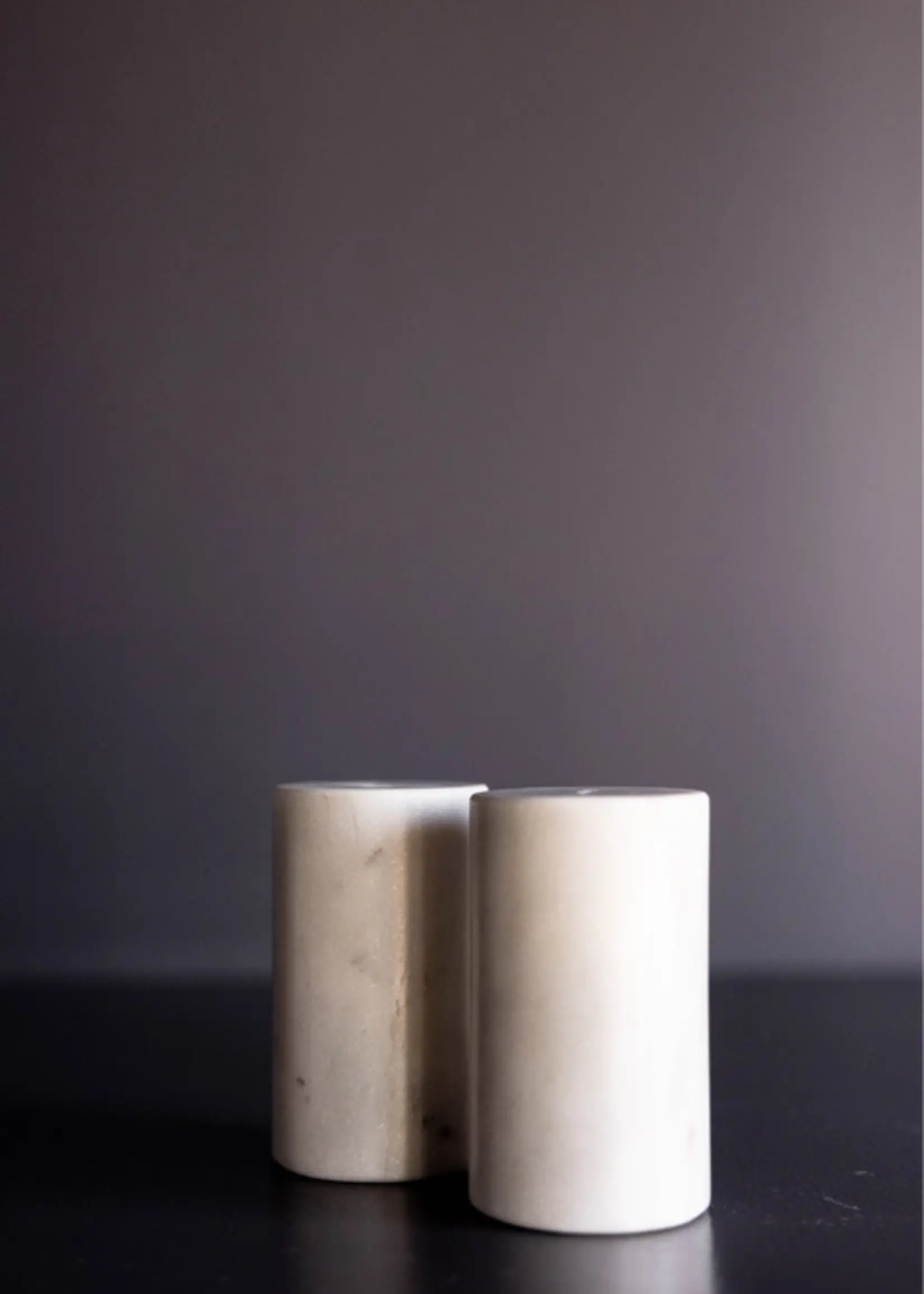 LUXE B CO White Marble Salt & Pepper Shakers (set of 2)