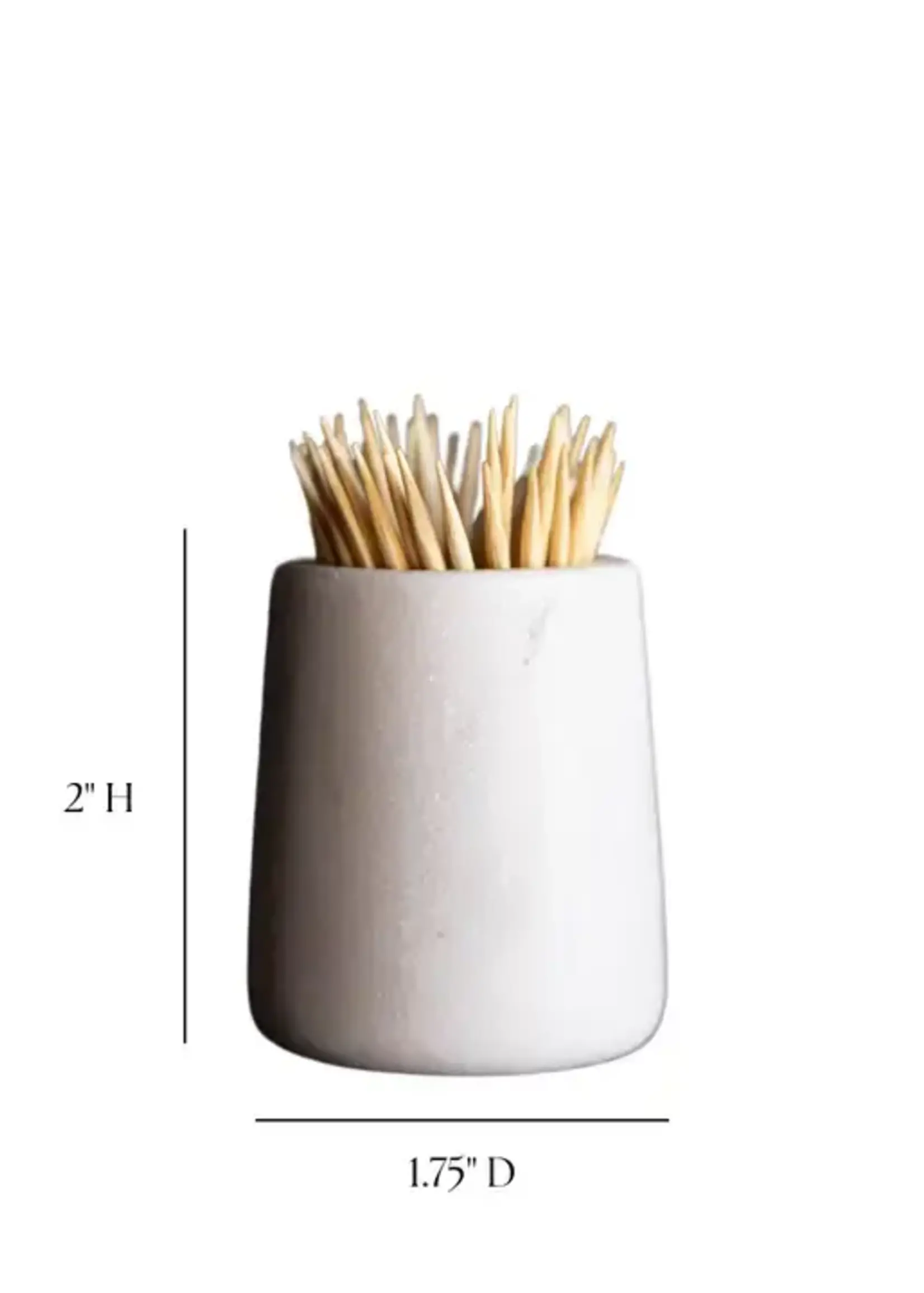 LUXE B CO White Marble Toothpick Holder