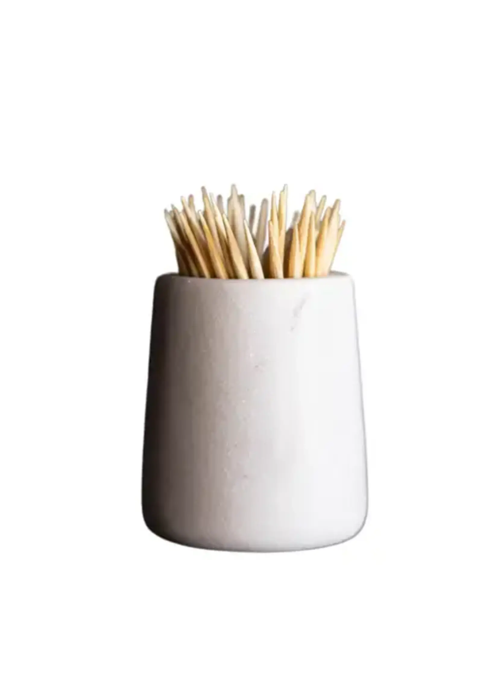 LUXE B CO White Marble Toothpick Holder