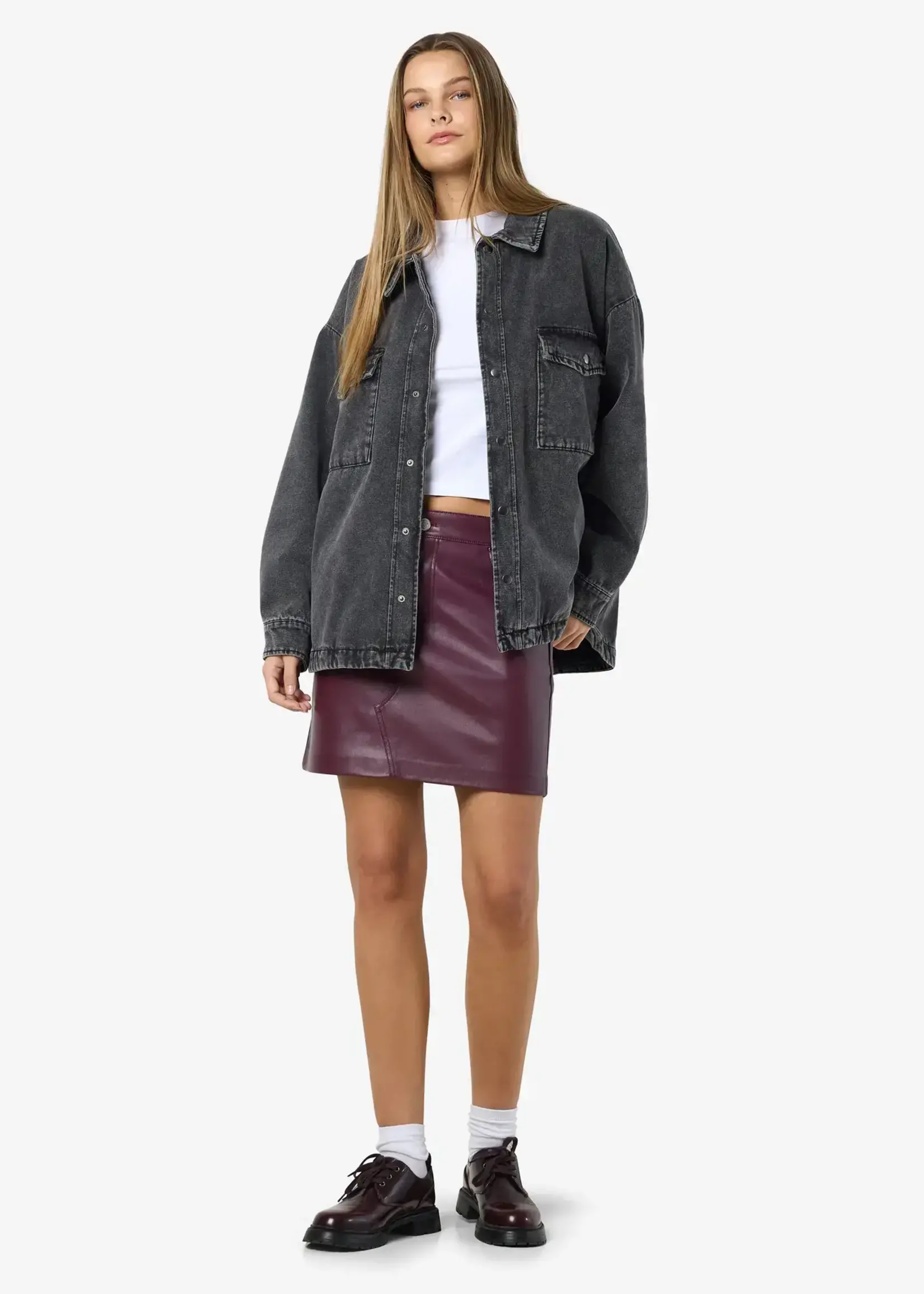 NOISY MAY NMPEYTON Quilted Denim Overshirt