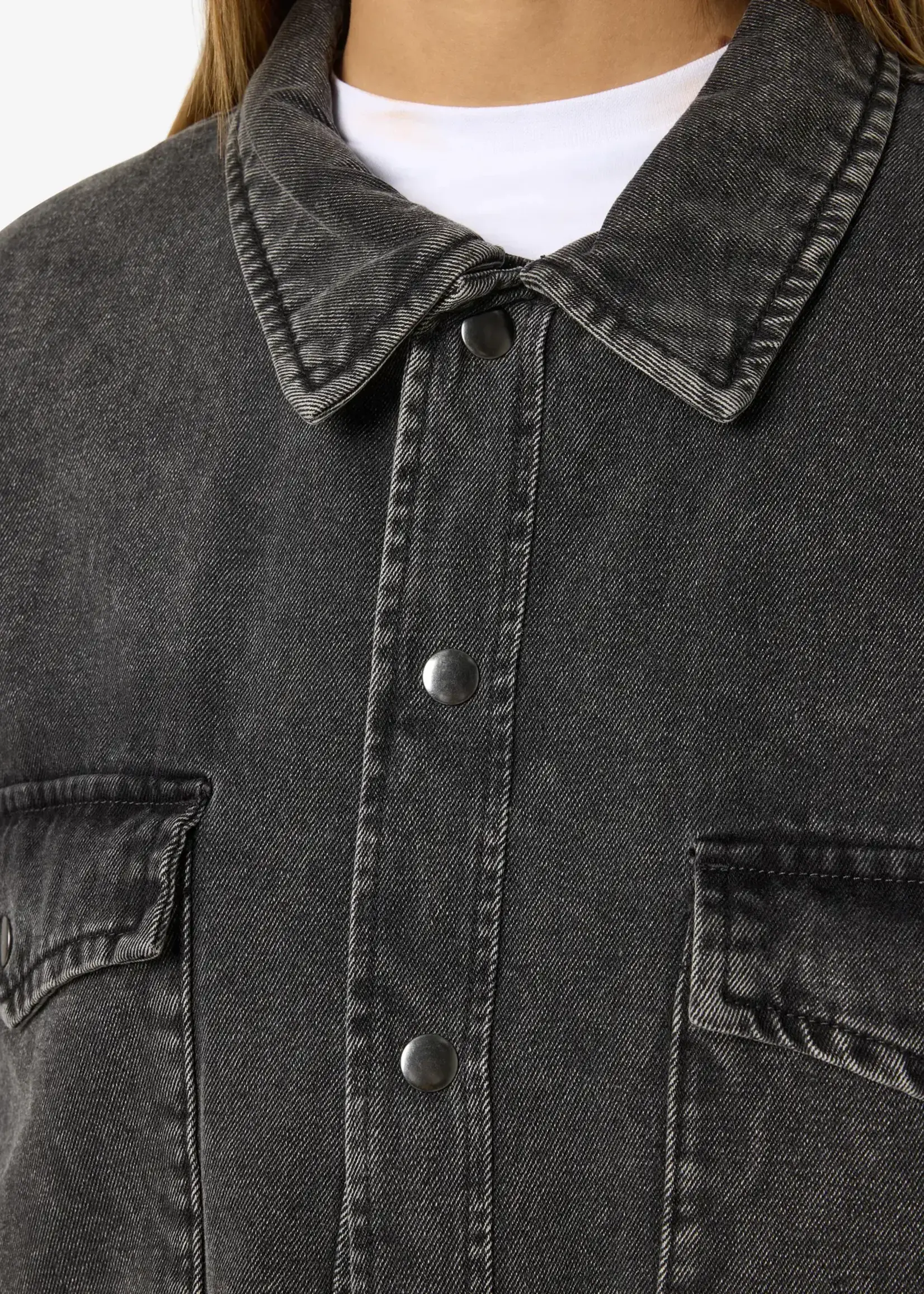 NOISY MAY NMPEYTON Quilted Denim Overshirt