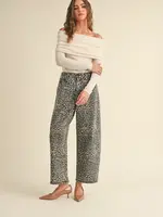 MIOU MUSE Leopard Print Barrel Denim