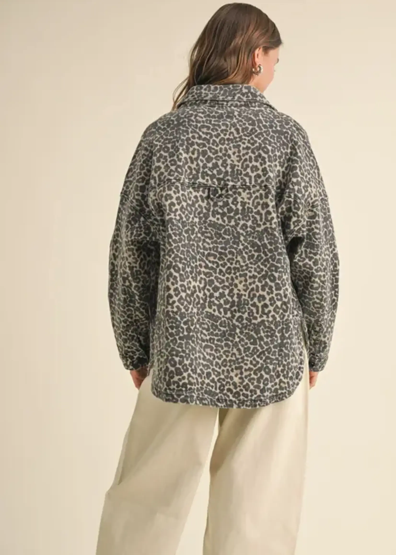MIOU MUSE Leopard Stretch Shacket