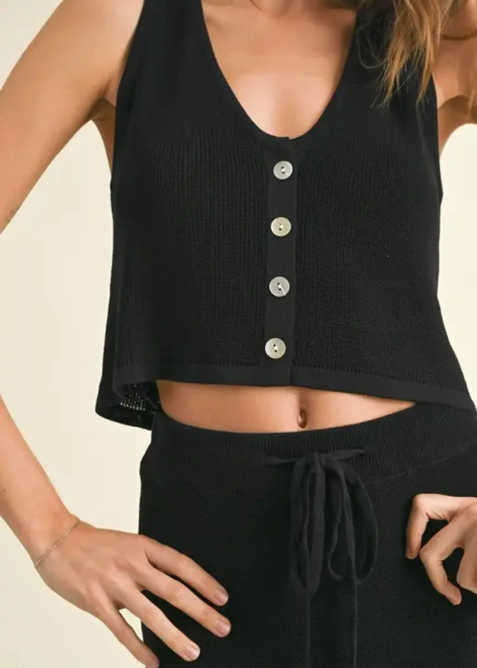 MIOU MUSE Button detail knit vest