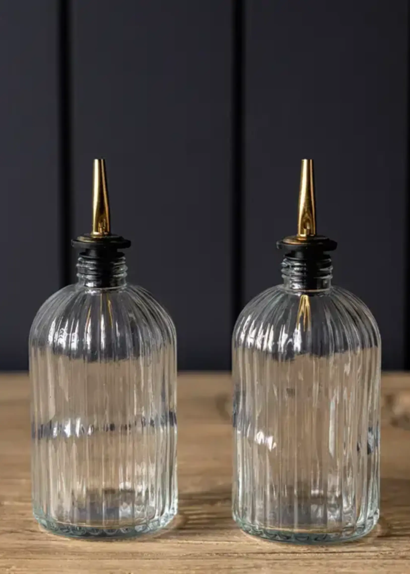 LUXE B CO Scallop Olive Oil & Vinegar Glass Bottles