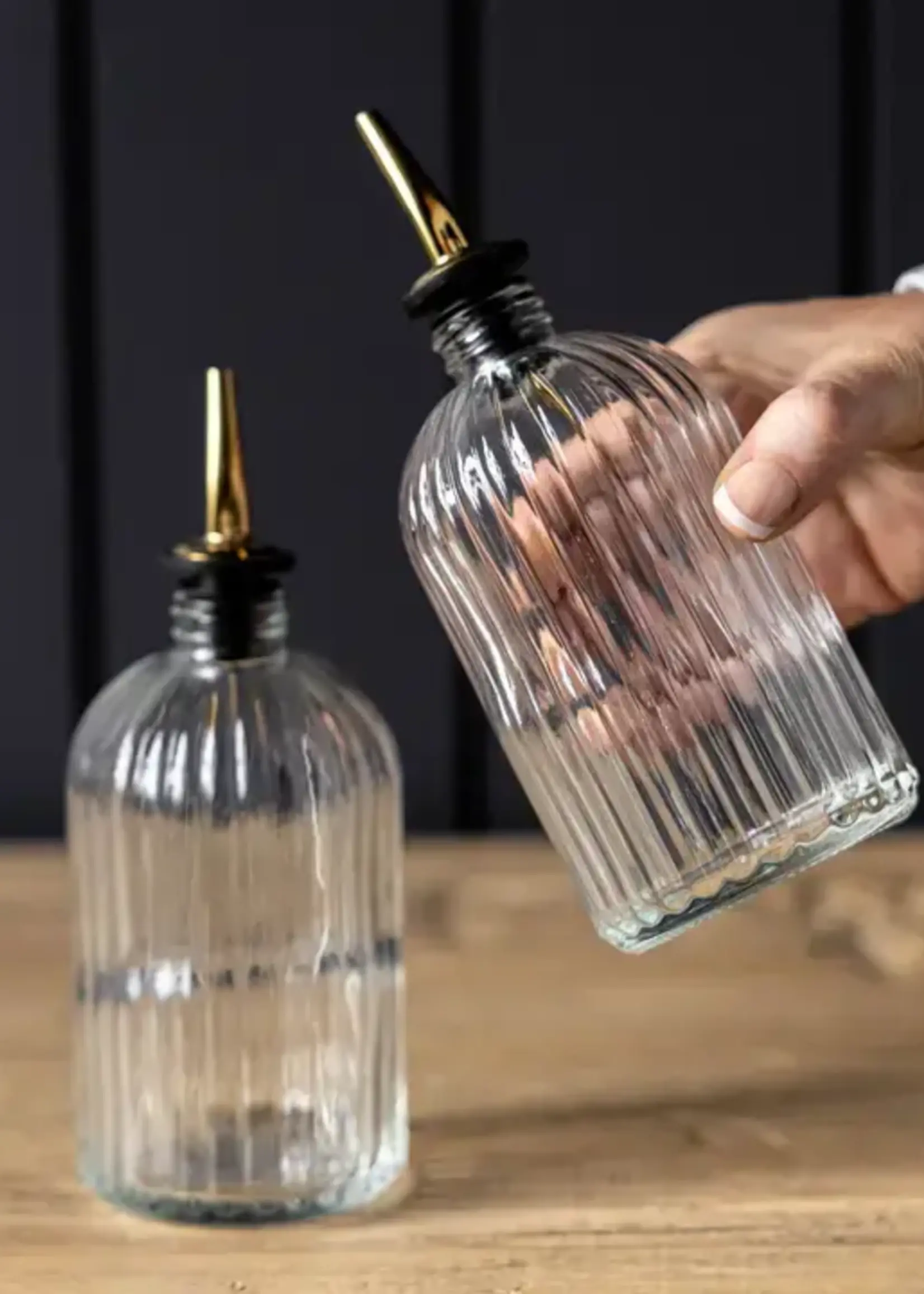 LUXE B CO Scallop Olive Oil & Vinegar Glass Bottles