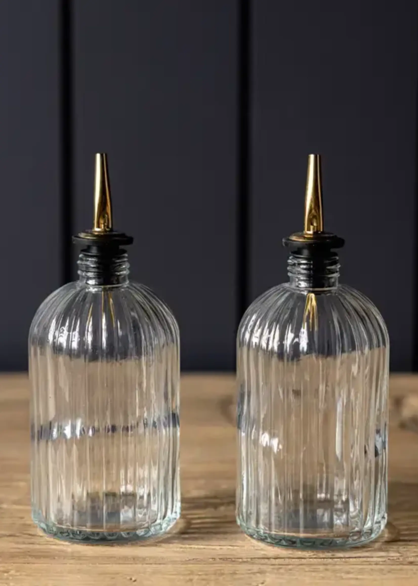 LUXE B CO Scallop Olive Oil & Vinegar Glass Bottles