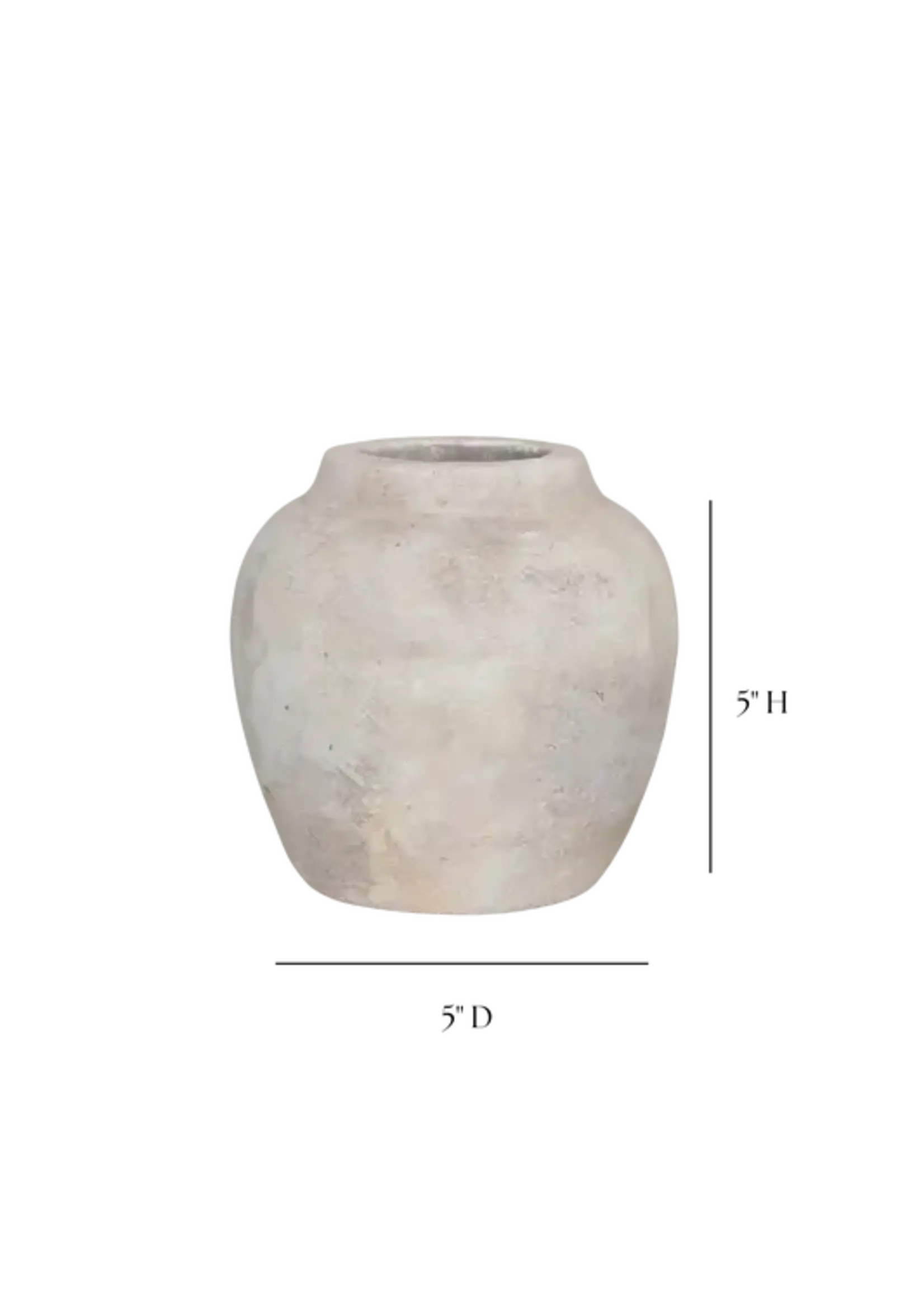 LUXE B CO Lucas Light Wash Round Vase -  SMALL