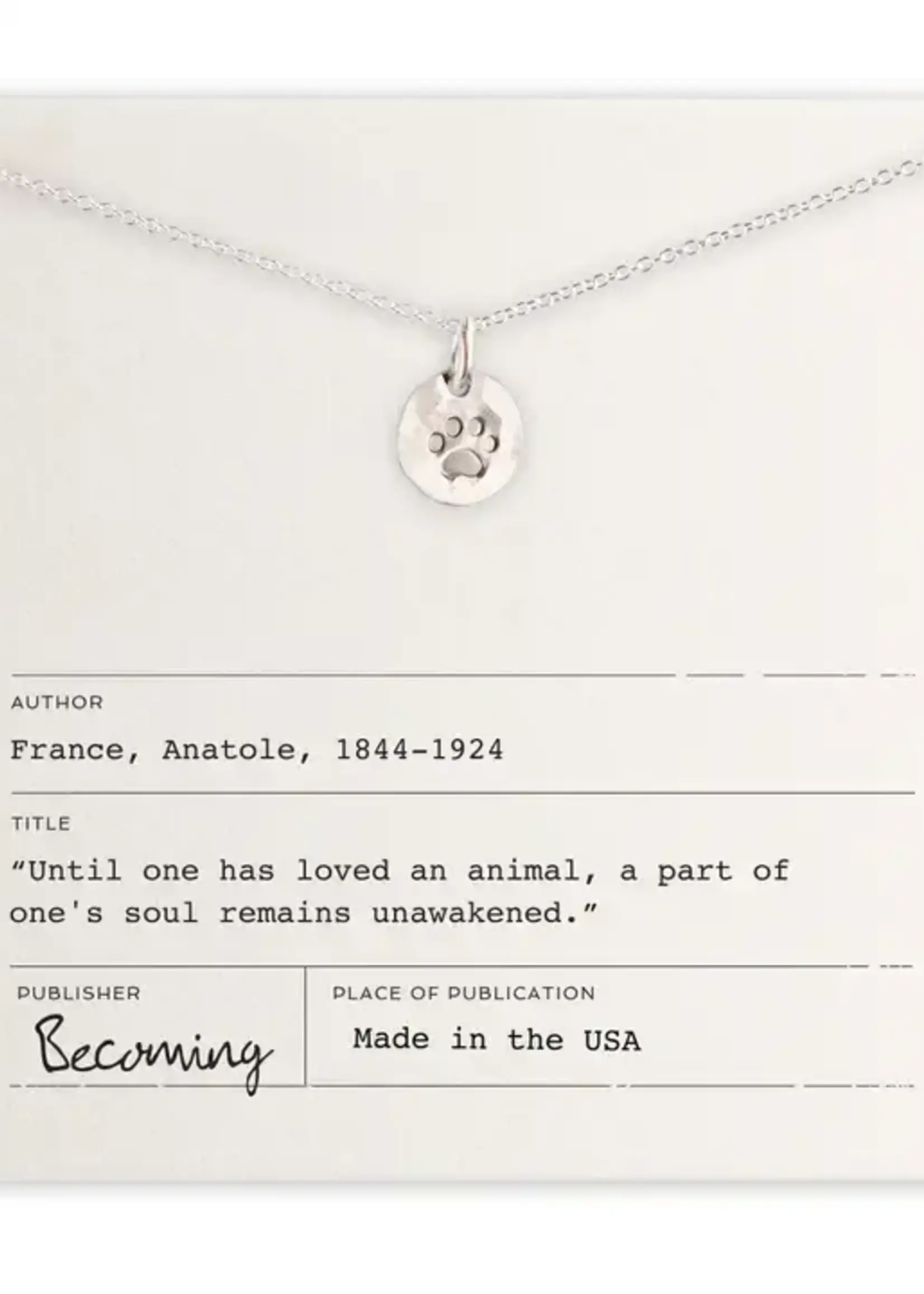 BECOMING JEWELRY Paw print necklace - Sterling Silver 18"