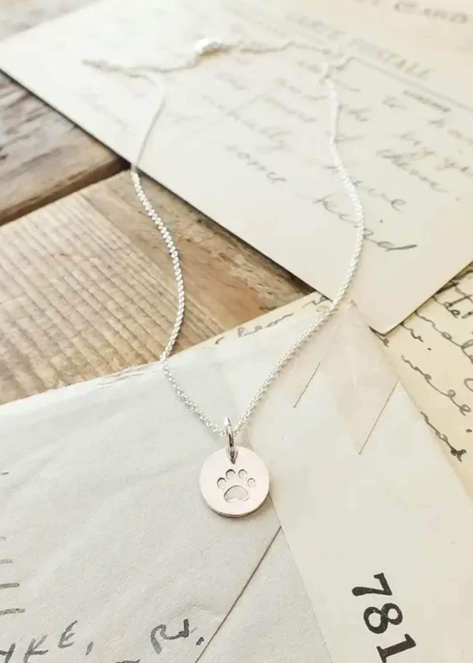 BECOMING JEWELRY Paw print necklace - Sterling Silver 18"
