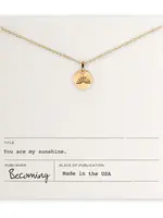 BECOMING JEWELRY You Are My Sunshine necklace, 18" Gold Fill