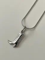 NAMASTE JEWELRY Boot Necklace - SILVER