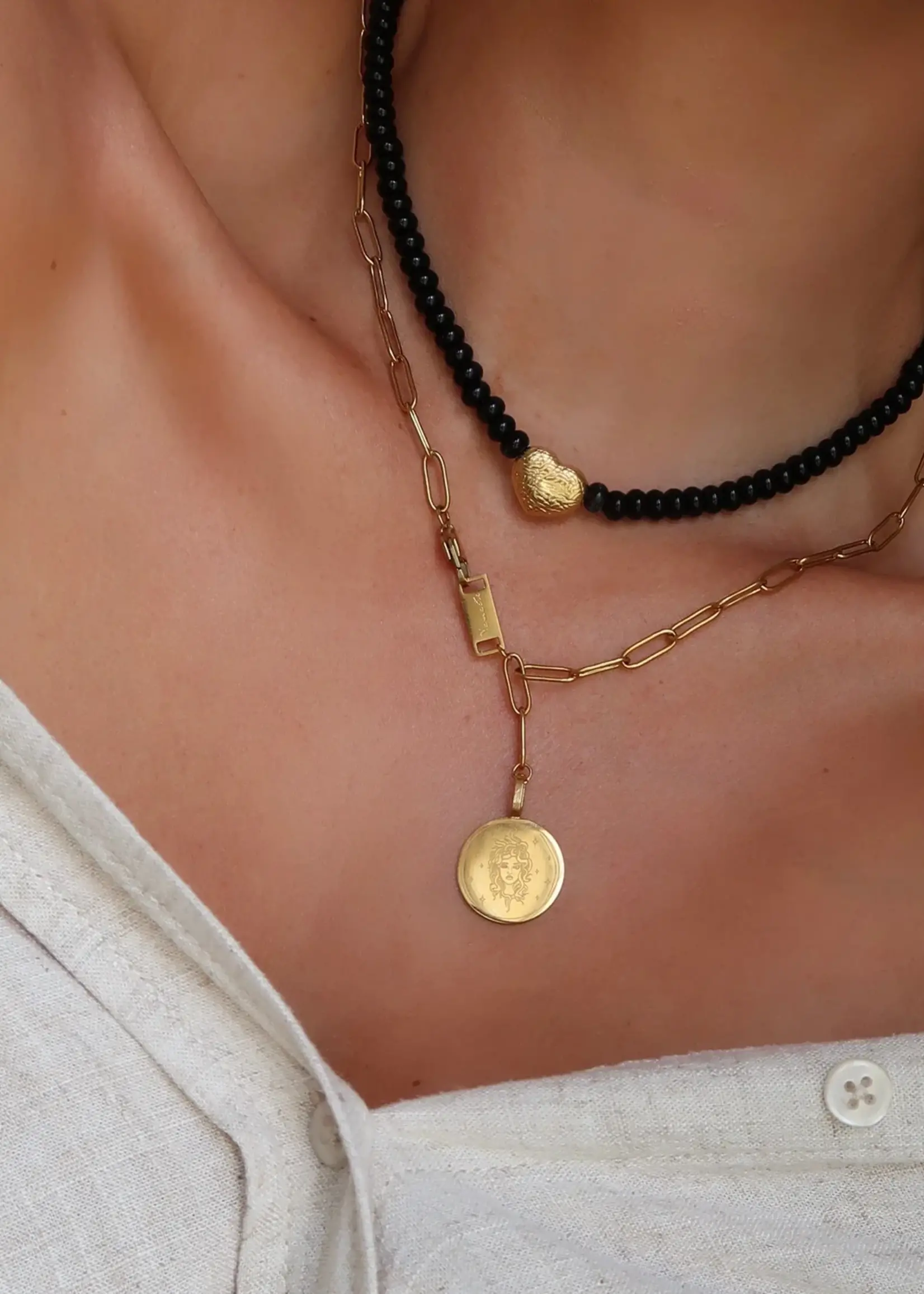 NAMASTE JEWELRY Medusa Necklace -  GOLD
