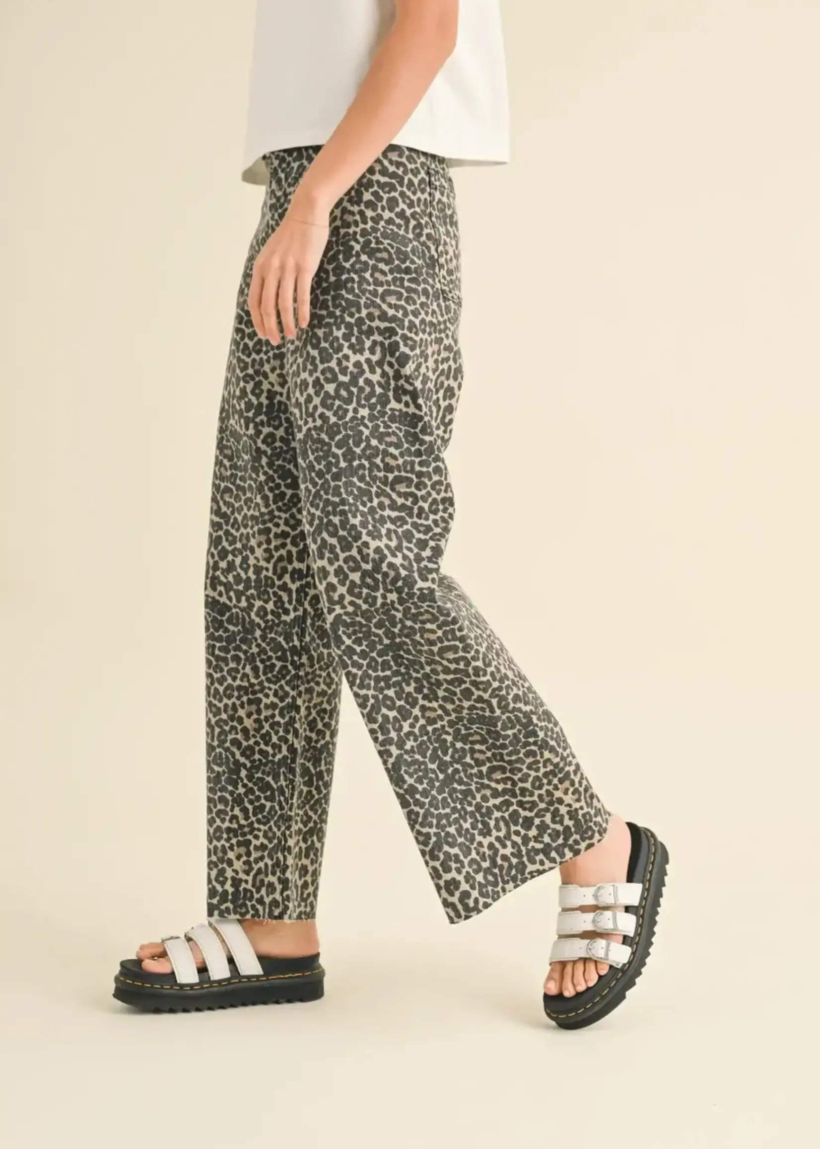 MIOU MUSE Leopard Print Denim