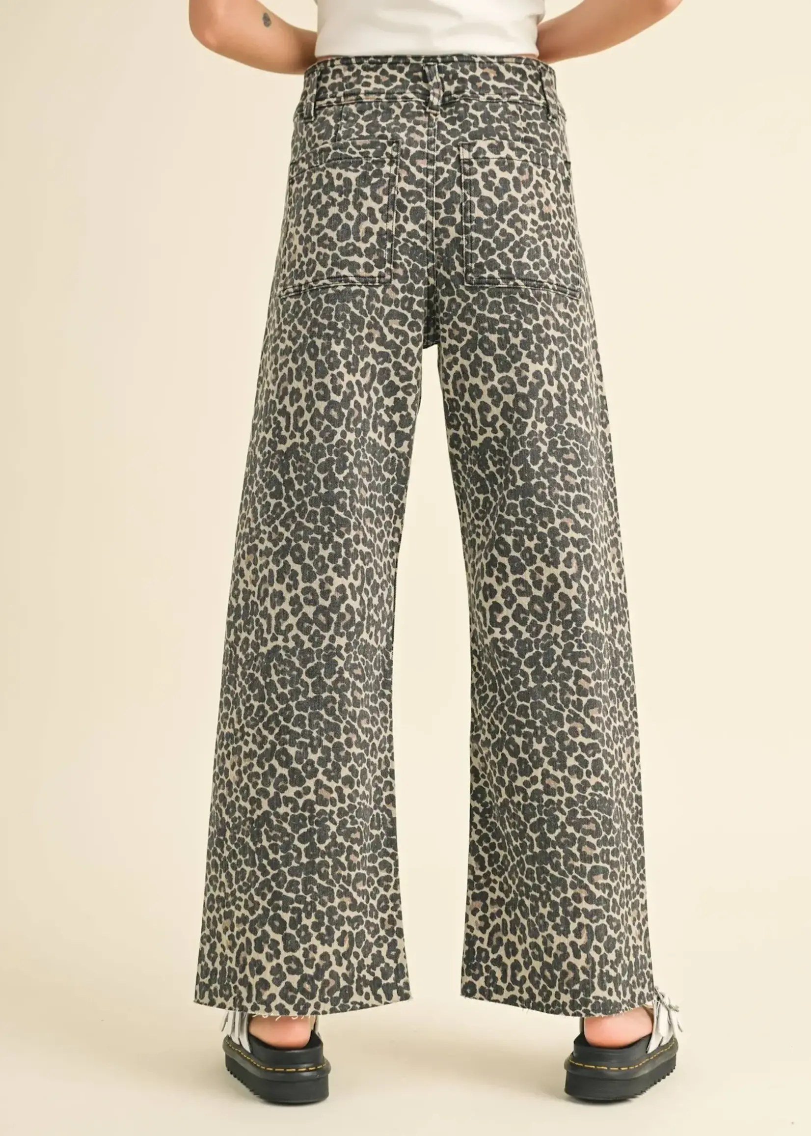 MIOU MUSE Leopard Print Denim