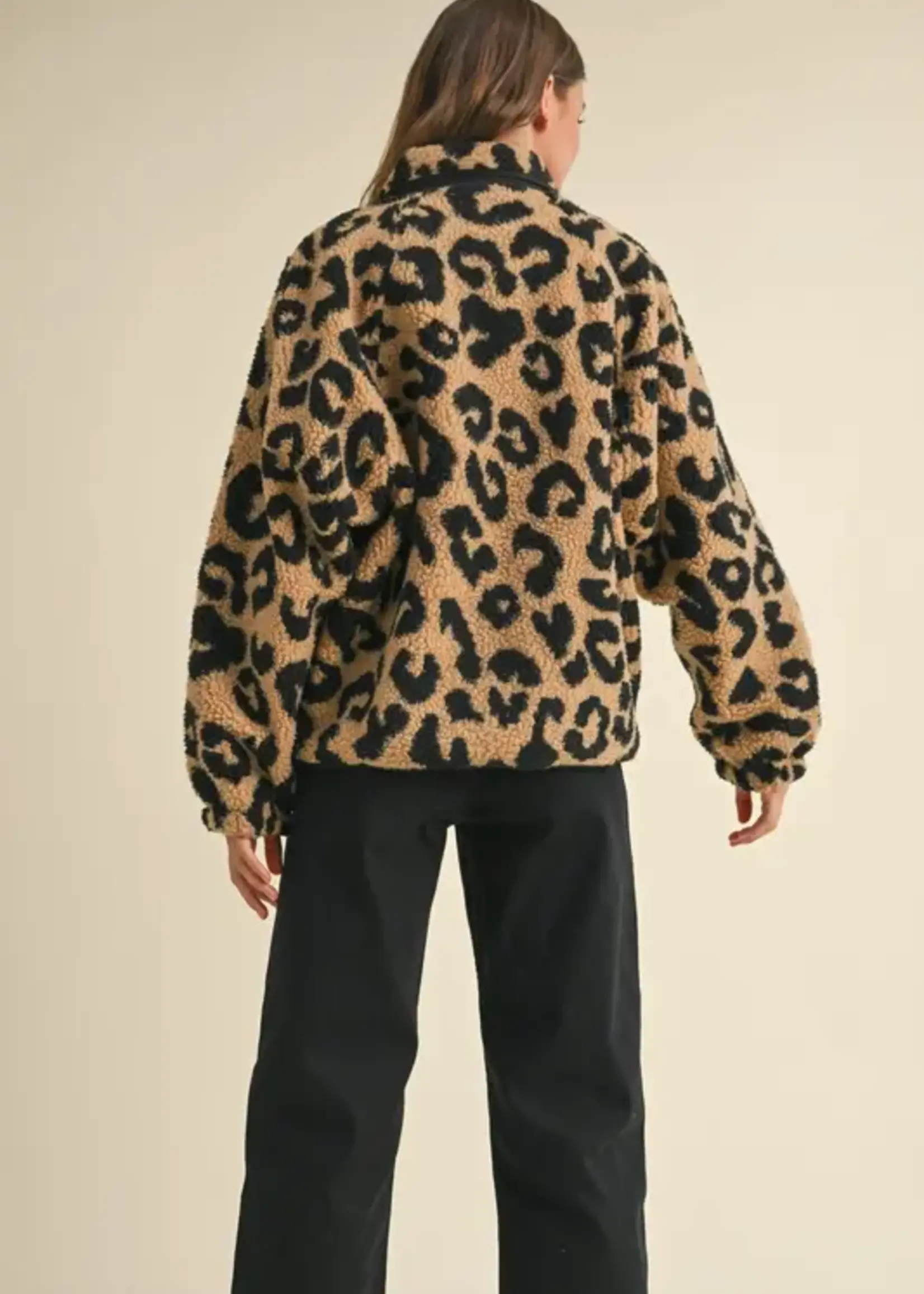 MIOU MUSE Leopard Sherpa Fleece