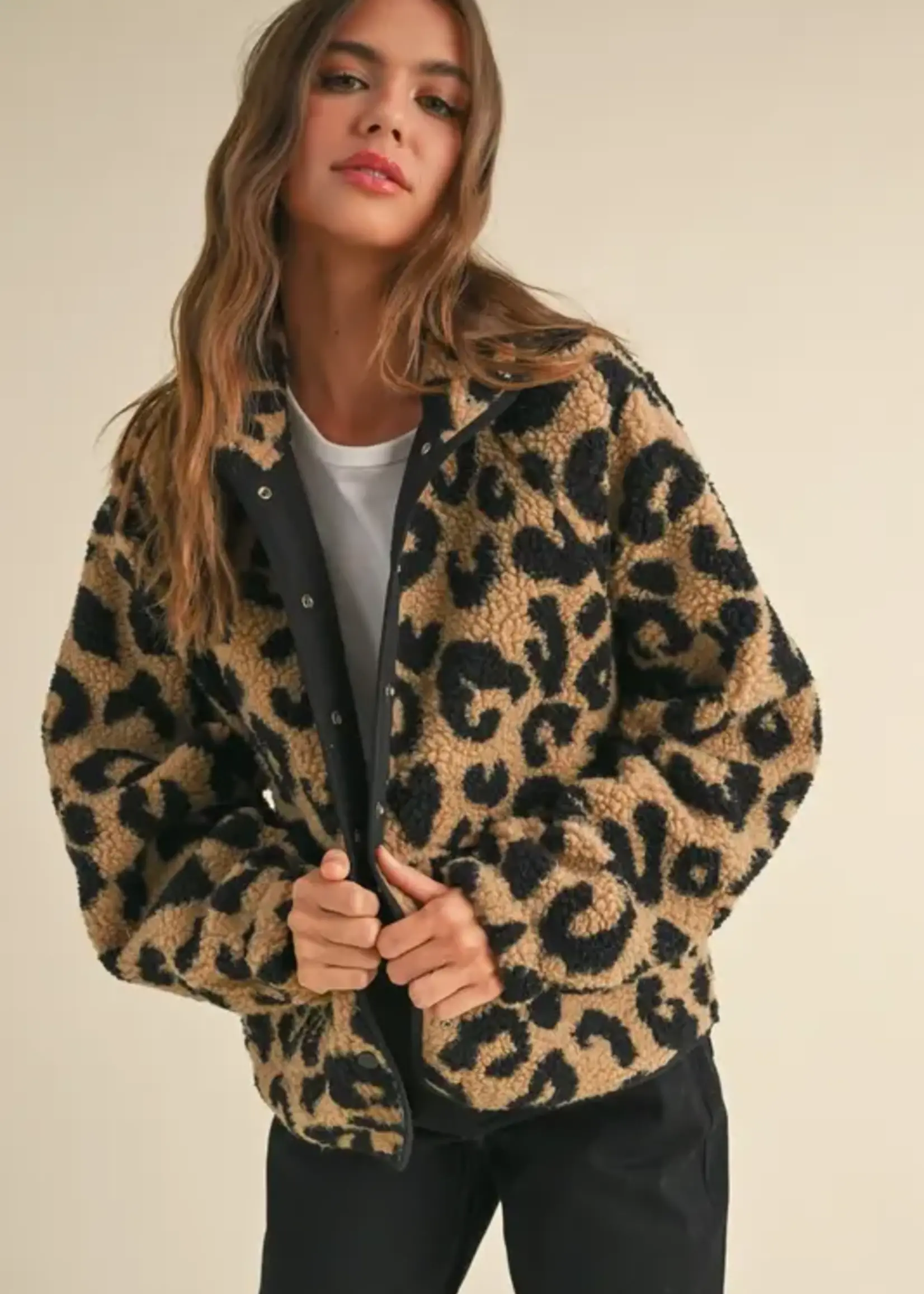 MIOU MUSE Leopard Sherpa Fleece
