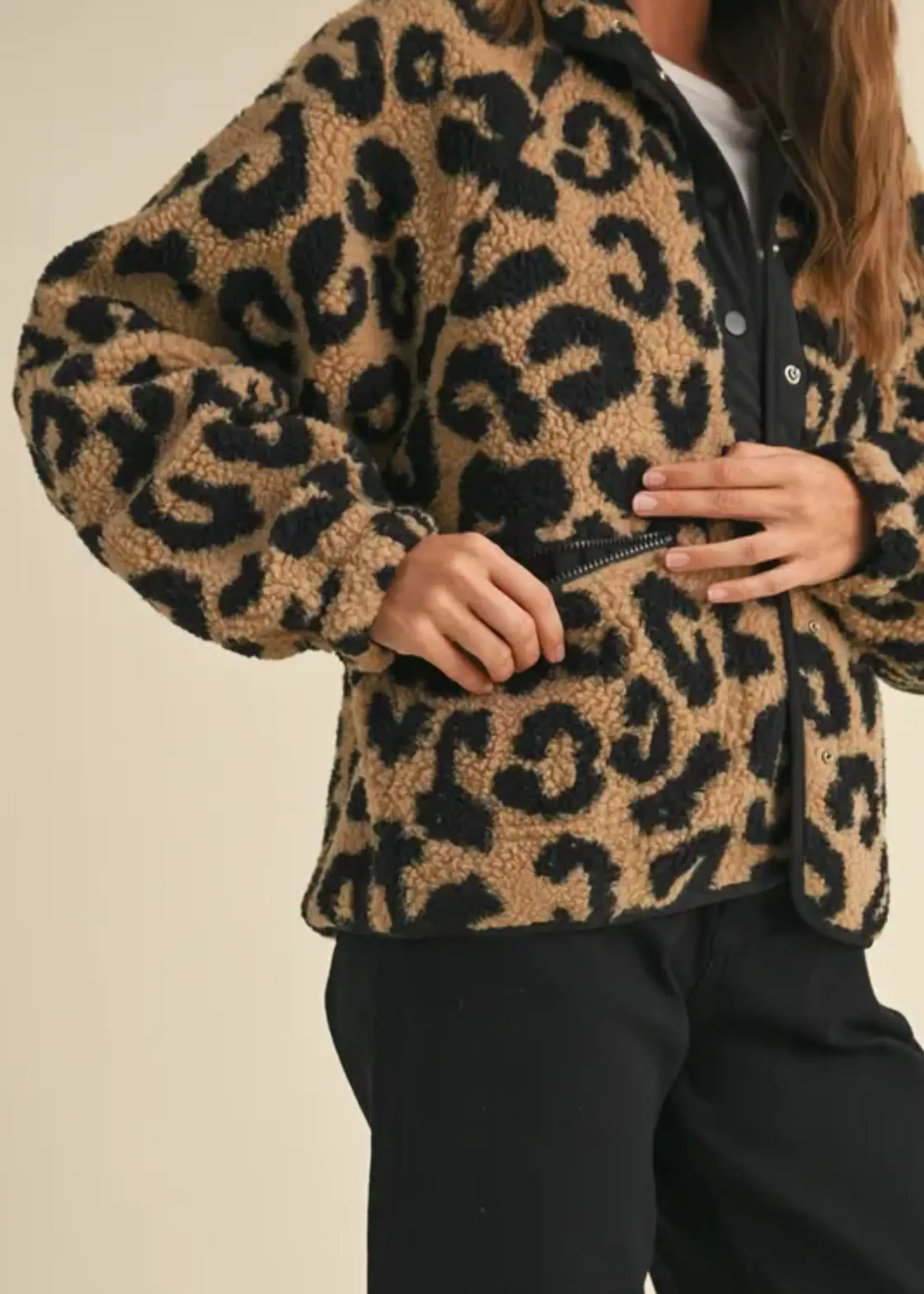 MIOU MUSE Leopard Sherpa Fleece