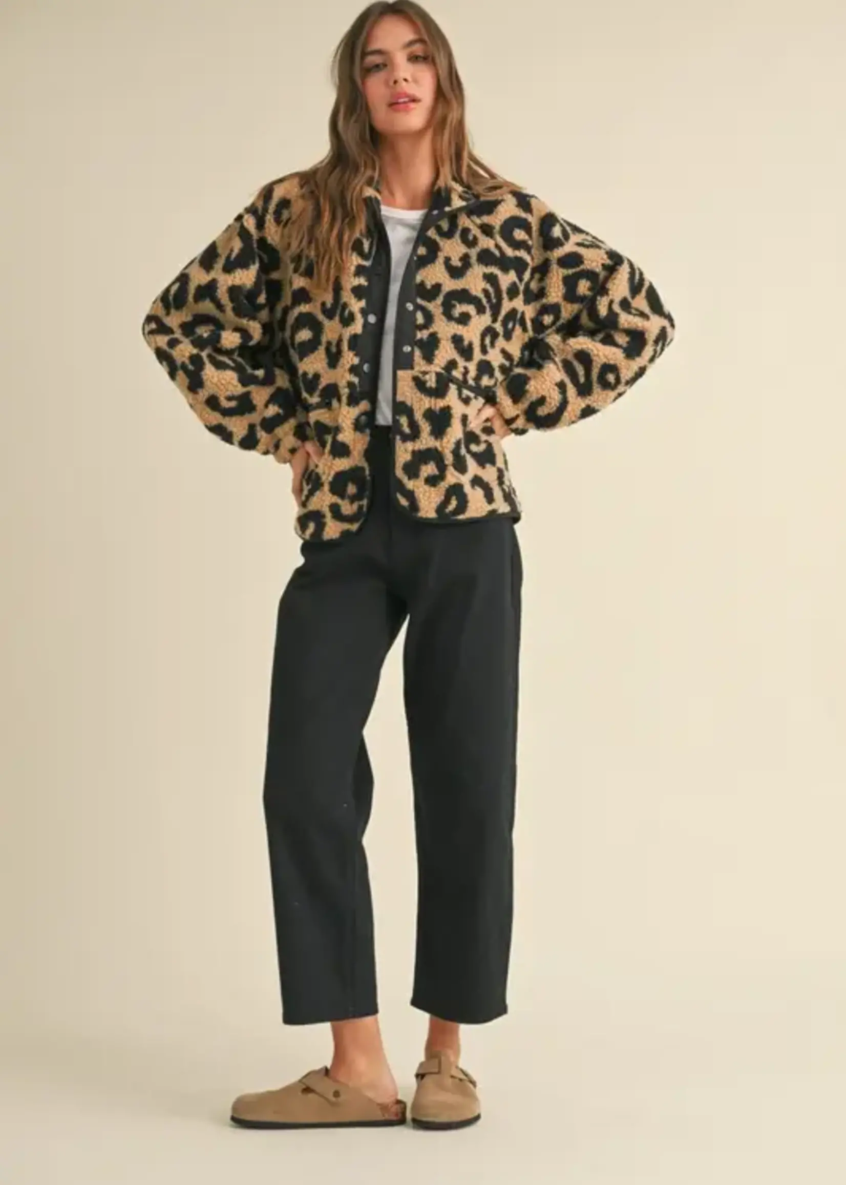 MIOU MUSE Leopard Sherpa Fleece