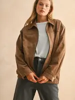 MIOU MUSE Suede Oversized Bomber