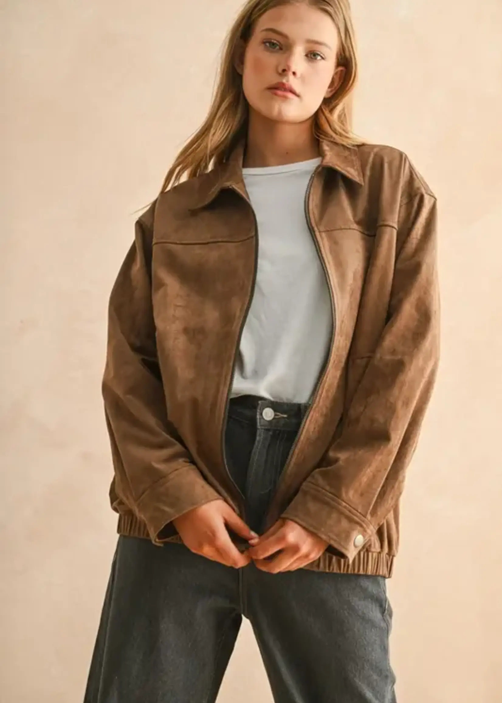 MIOU MUSE Suede Oversized Bomber