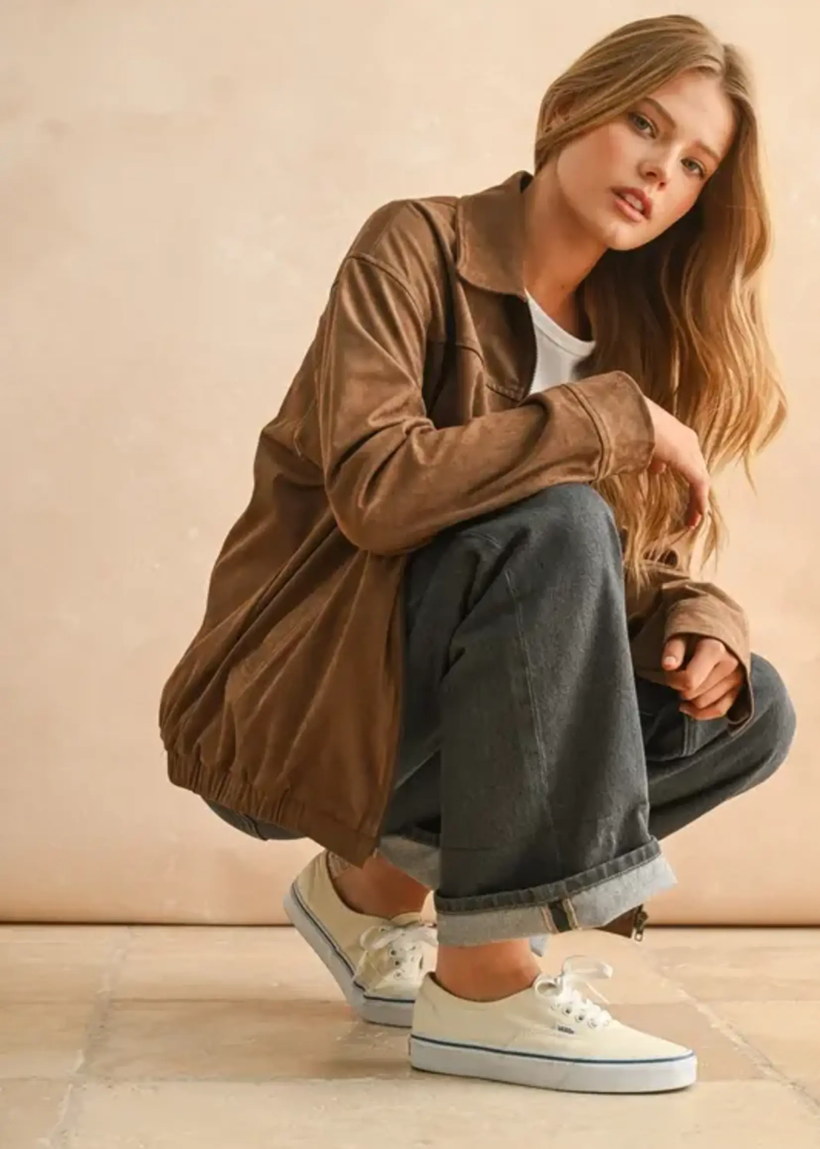 MIOU MUSE Suede Oversized Bomber